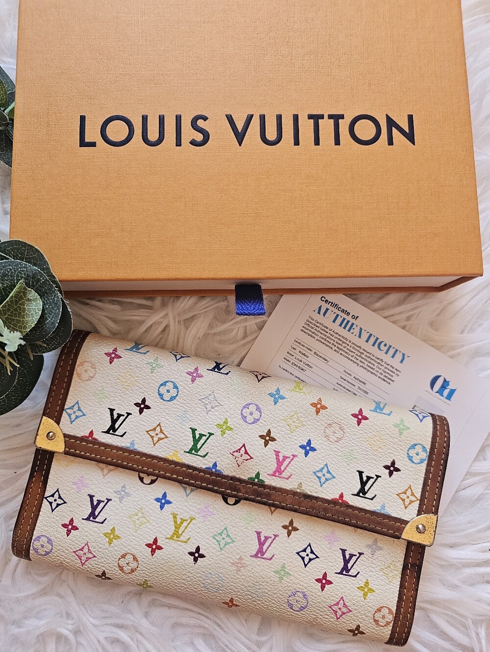 Louis Vuitton X Murakami Porte-Tresor Wallet: COA & BOX Included